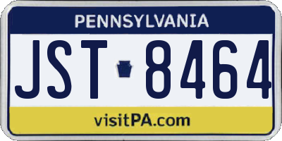 PA license plate JST8464
