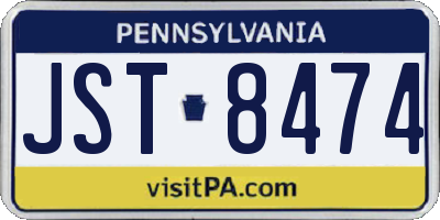 PA license plate JST8474