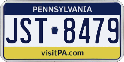 PA license plate JST8479
