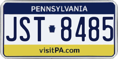 PA license plate JST8485