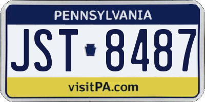 PA license plate JST8487