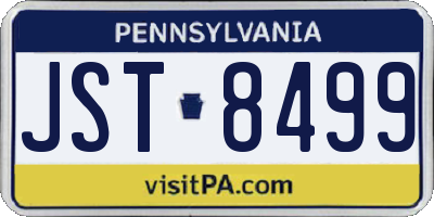 PA license plate JST8499