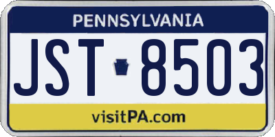 PA license plate JST8503
