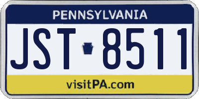 PA license plate JST8511