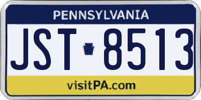 PA license plate JST8513