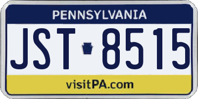 PA license plate JST8515