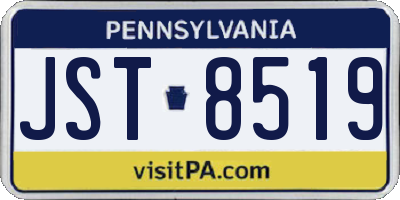 PA license plate JST8519