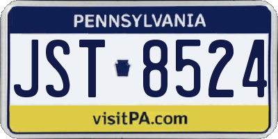 PA license plate JST8524