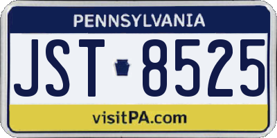 PA license plate JST8525