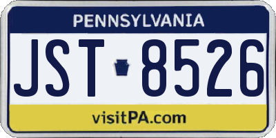 PA license plate JST8526