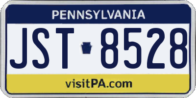 PA license plate JST8528