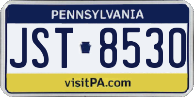 PA license plate JST8530