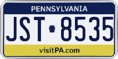 PA license plate JST8535