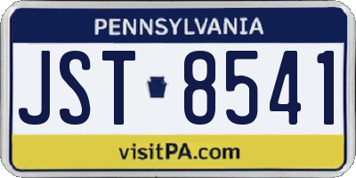 PA license plate JST8541