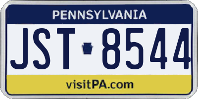 PA license plate JST8544