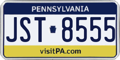 PA license plate JST8555