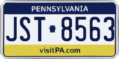 PA license plate JST8563