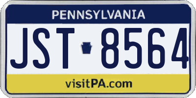 PA license plate JST8564