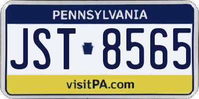 PA license plate JST8565
