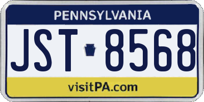 PA license plate JST8568