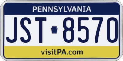 PA license plate JST8570