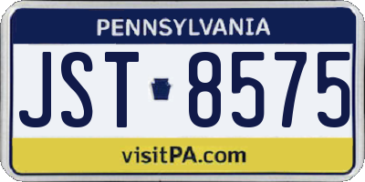 PA license plate JST8575