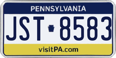 PA license plate JST8583