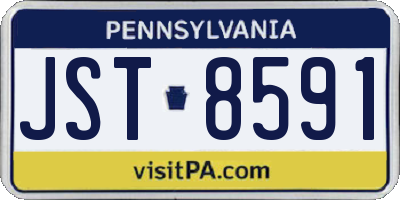 PA license plate JST8591