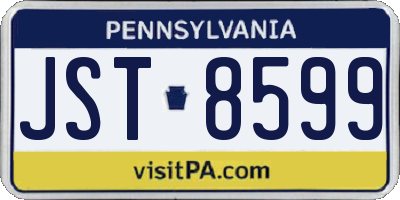 PA license plate JST8599