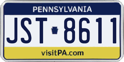 PA license plate JST8611