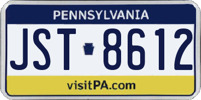PA license plate JST8612