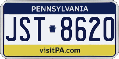PA license plate JST8620