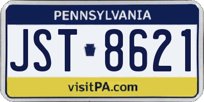 PA license plate JST8621