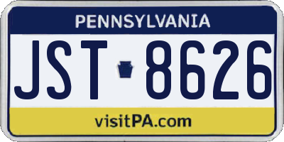 PA license plate JST8626