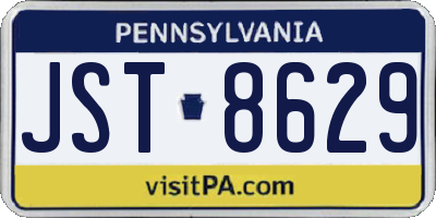 PA license plate JST8629