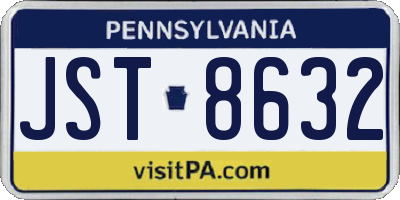 PA license plate JST8632