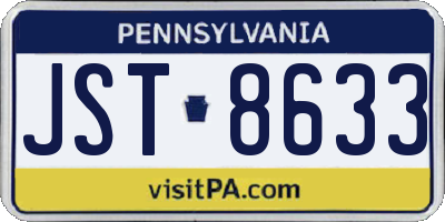 PA license plate JST8633
