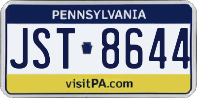 PA license plate JST8644