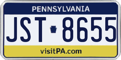 PA license plate JST8655