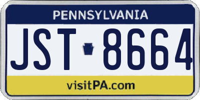 PA license plate JST8664