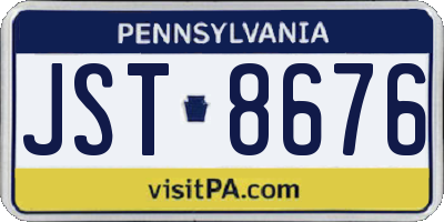 PA license plate JST8676