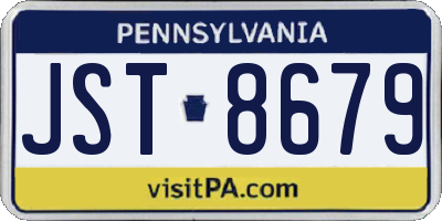 PA license plate JST8679