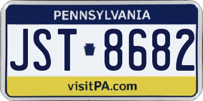 PA license plate JST8682