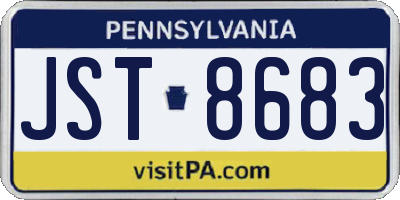 PA license plate JST8683