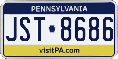 PA license plate JST8686