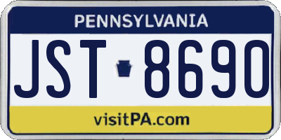 PA license plate JST8690