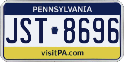 PA license plate JST8696