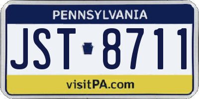 PA license plate JST8711