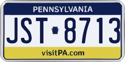 PA license plate JST8713