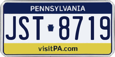 PA license plate JST8719
